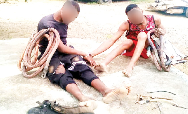 Two suspects arrested for cable theft
