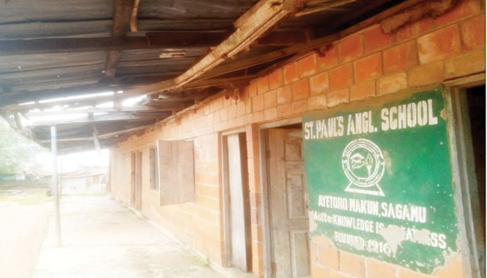 Students battle leaky roofs and reptiles at Ogun Public School