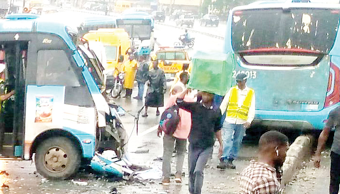 Two BRT vehicles collide in Lagos, 14 injured