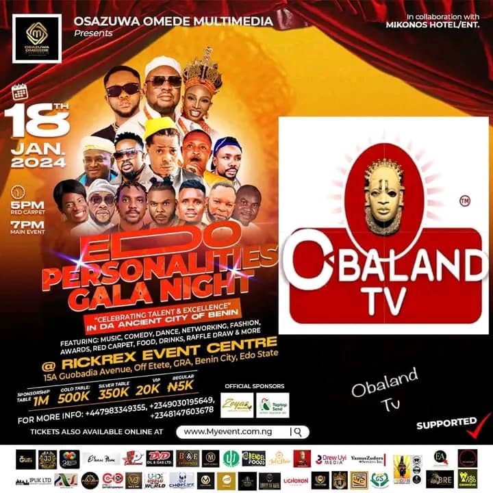 "Edo Personalities Gala Night 2024: A Grand Celebration of Talent and Excellence!"