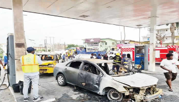 Gas Explosion at Lagos Filling Station Injures Nine and Destroys Vehicles