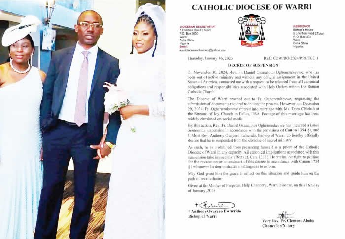 Suspended Catholic Priest Marries in US